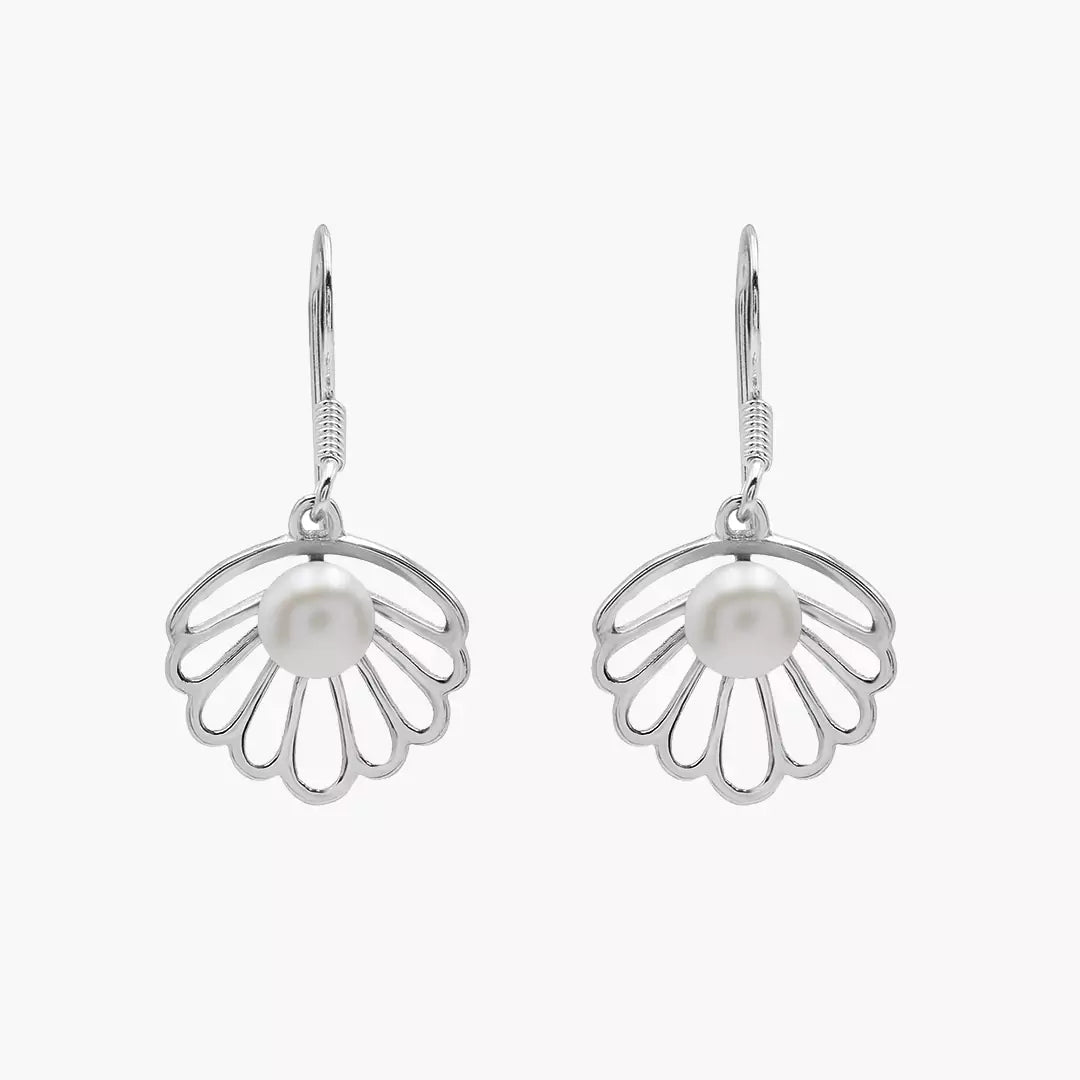 Seashell Pearl Earrings