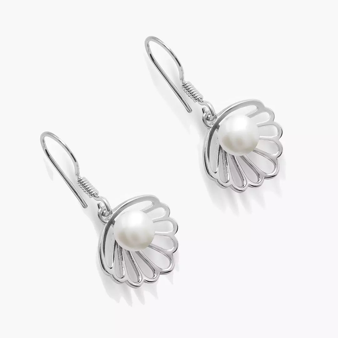 Seashell Pearl Earrings