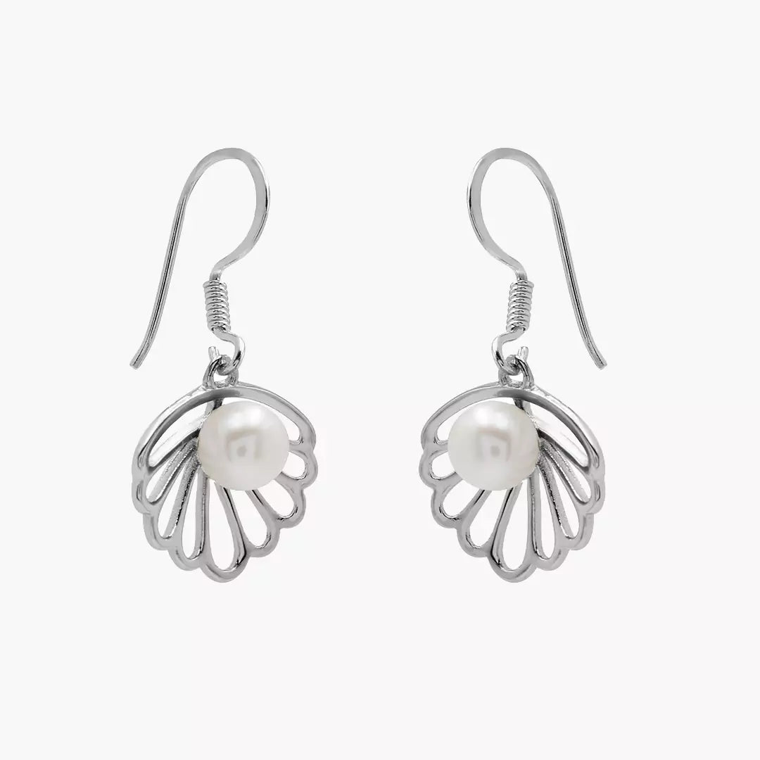 Seashell Pearl Earrings