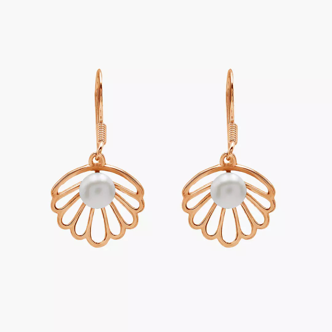 Seashell Pearl Earrings