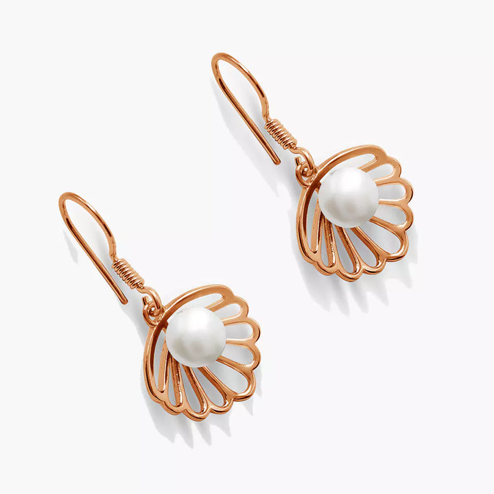 Seashell Pearl Earrings