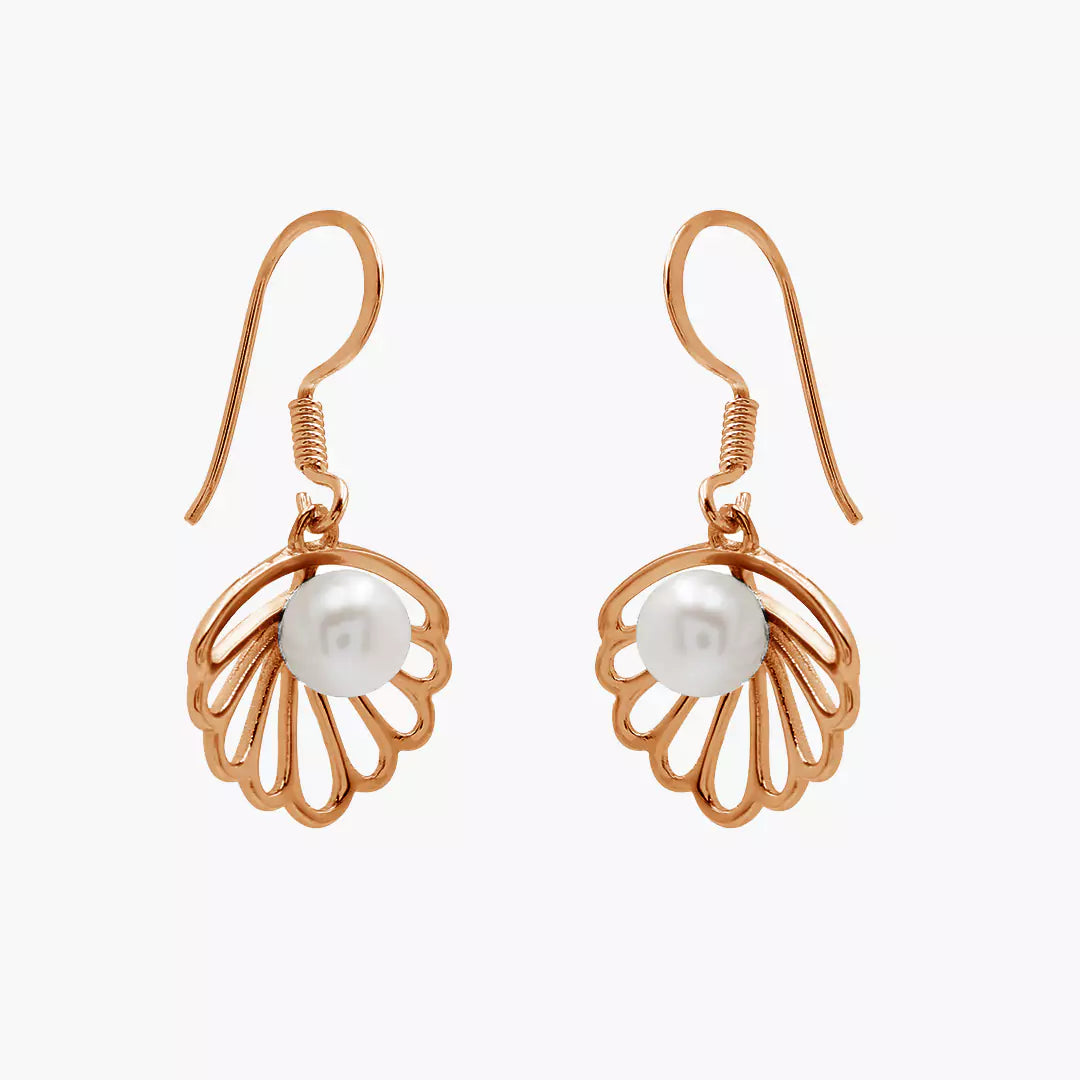 Seashell Pearl Earrings