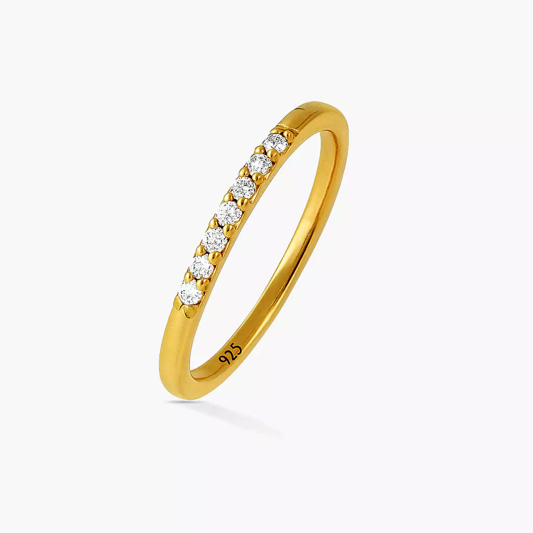 Thin Half Diamond Ring
