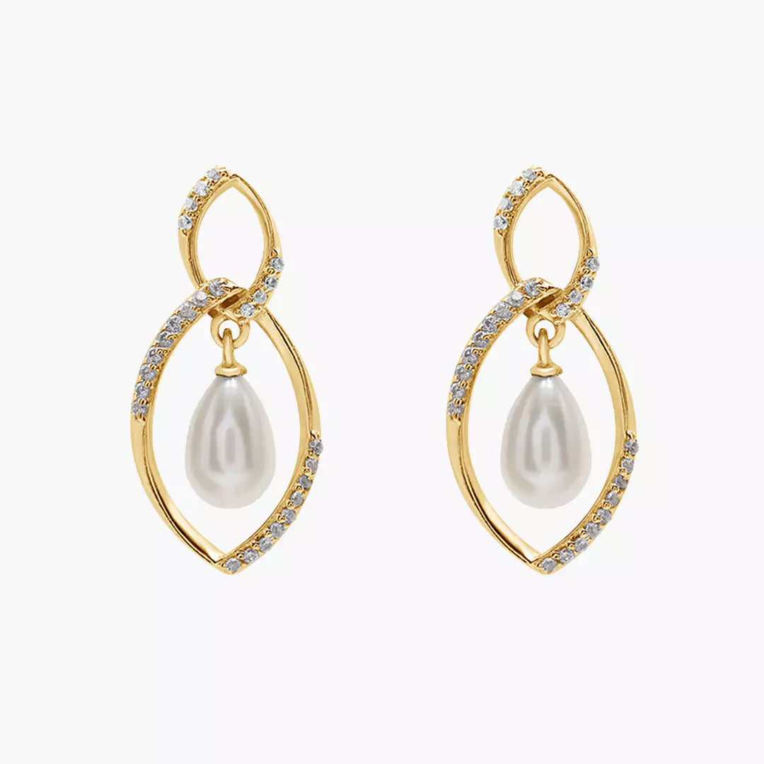 Twisty Twilight Pearl Earrings