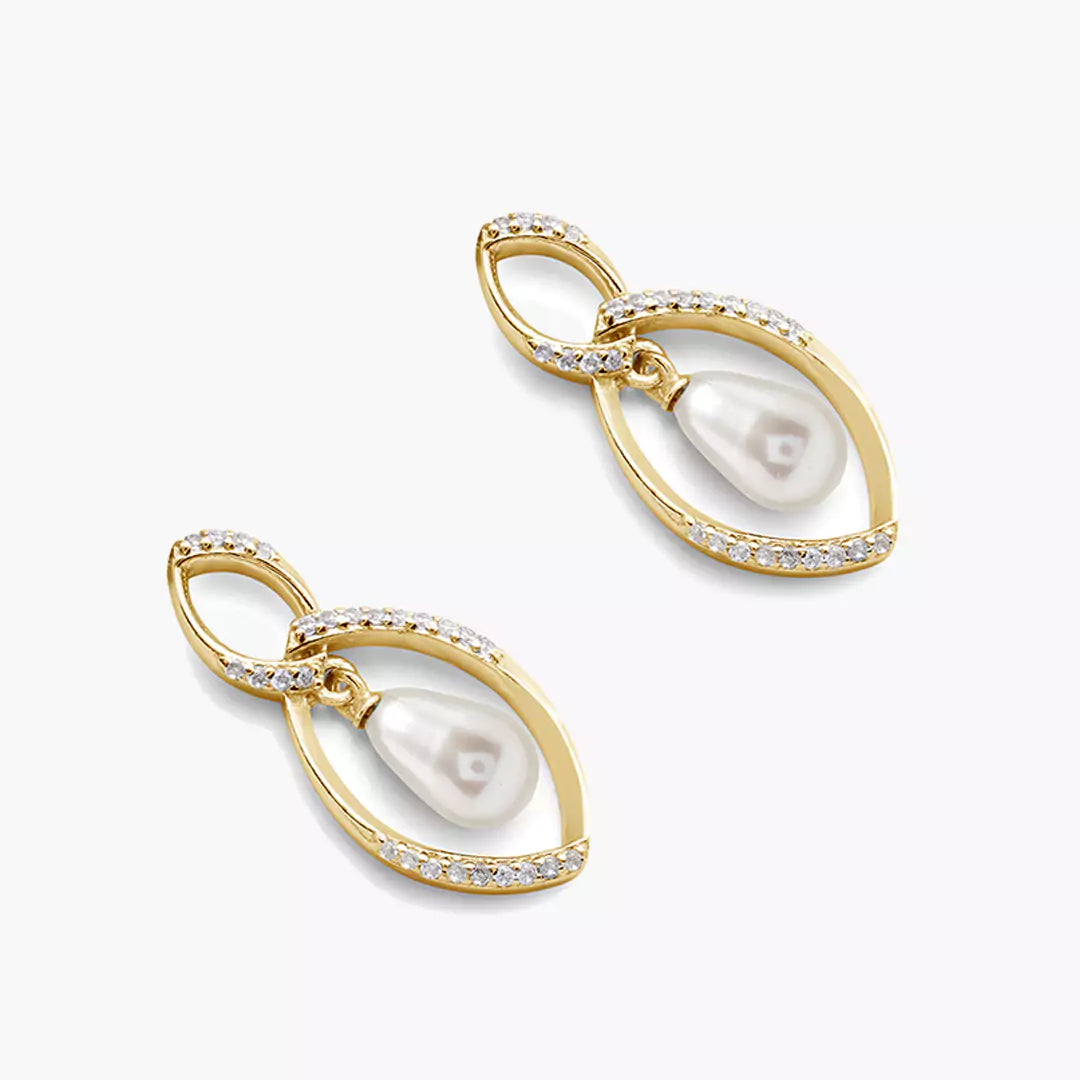 Twisty Twilight Pearl Earrings