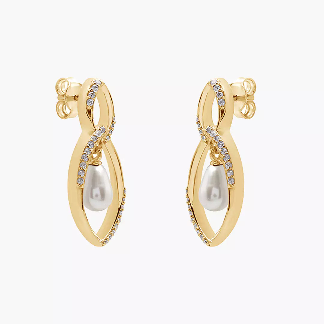 Twisty Twilight Pearl Earrings