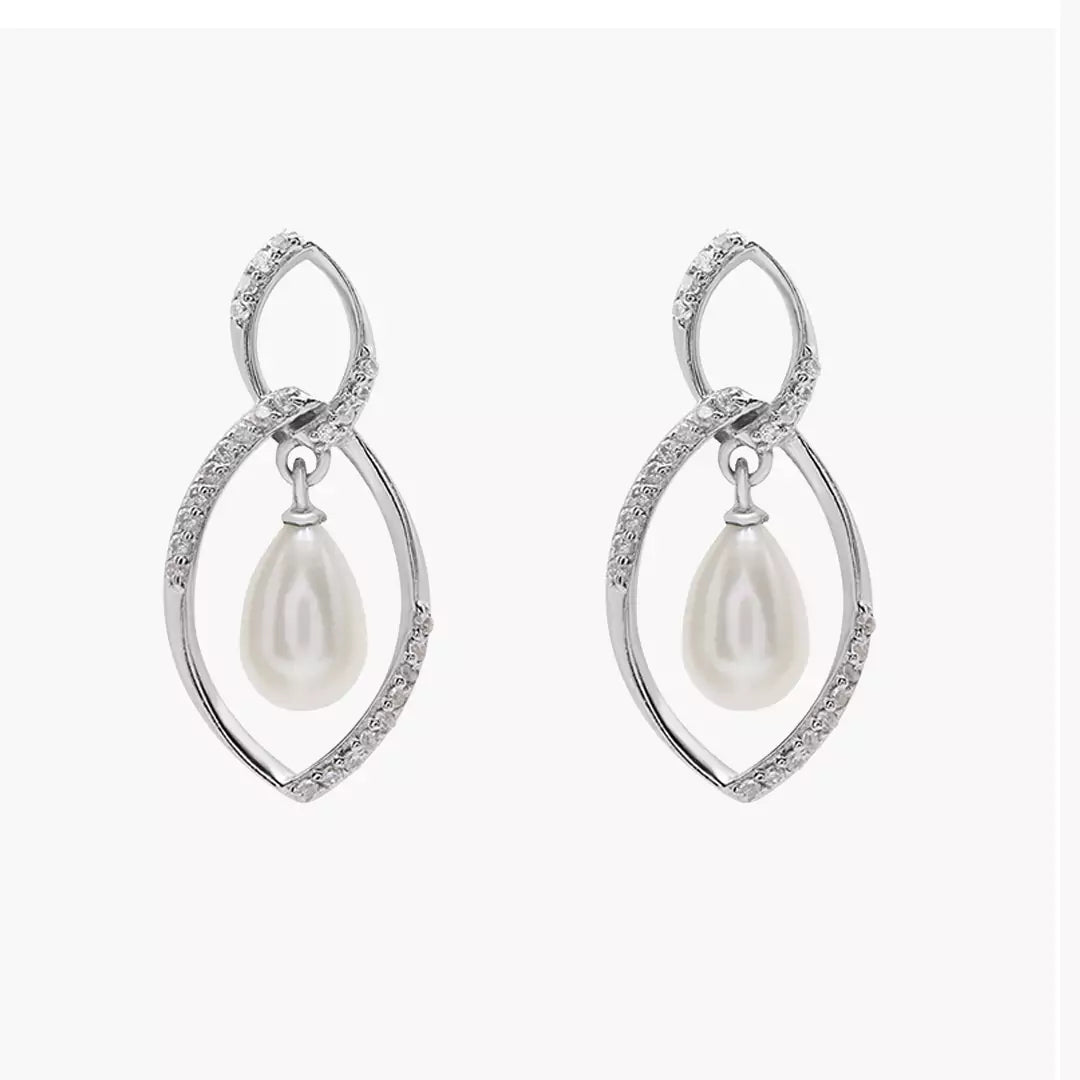 Twisty Twilight Pearl Earrings