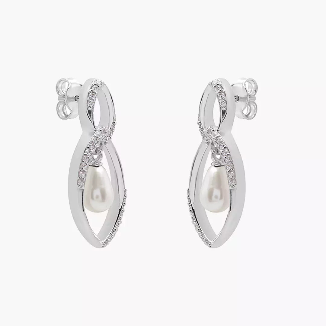 Twisty Twilight Pearl Earrings