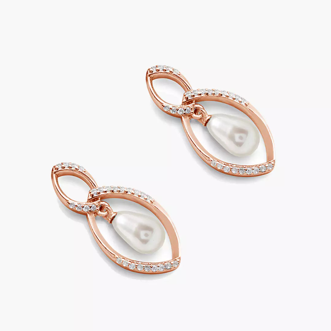 Twisty Twilight Pearl Earrings