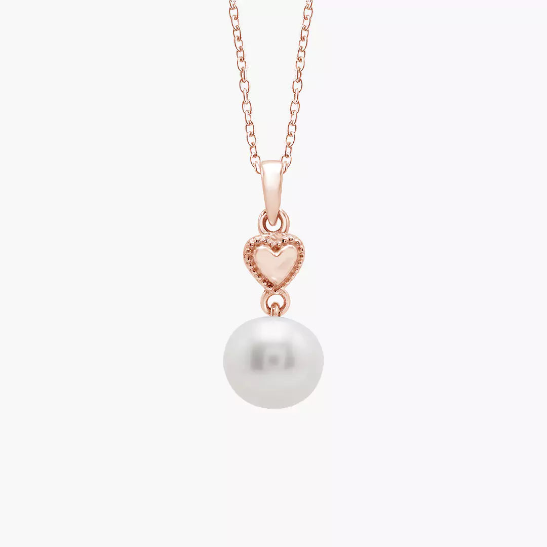 Vintage Heart Pearl Necklace