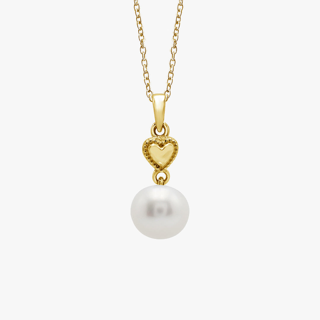 Vintage Heart Pearl Necklace