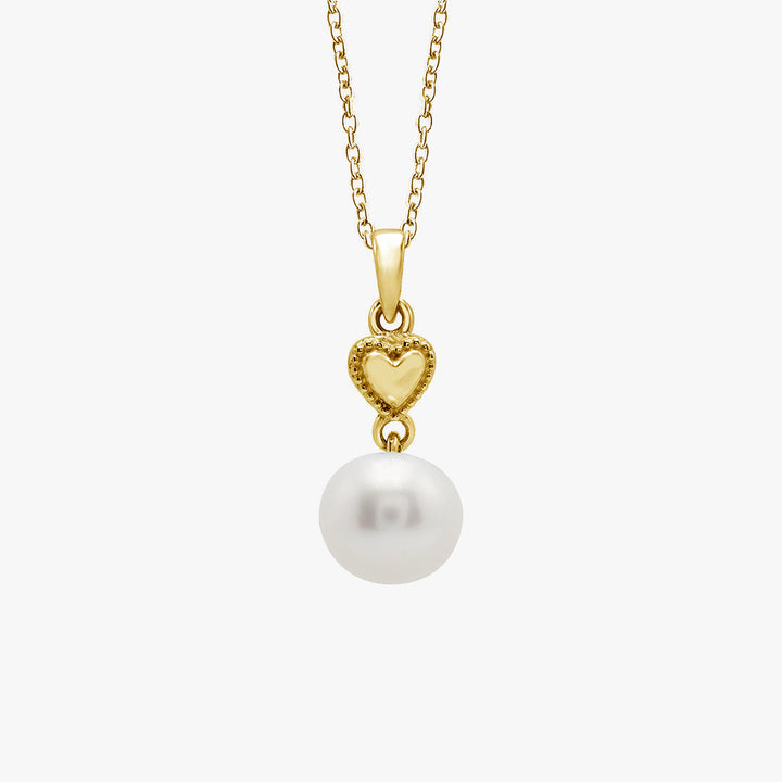 Vintage Heart Pearl Necklace